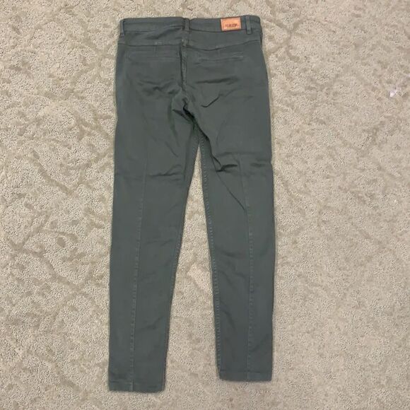 Zara Army Olive Green Denim Pants Ladies 4 - Picture 5 of 8